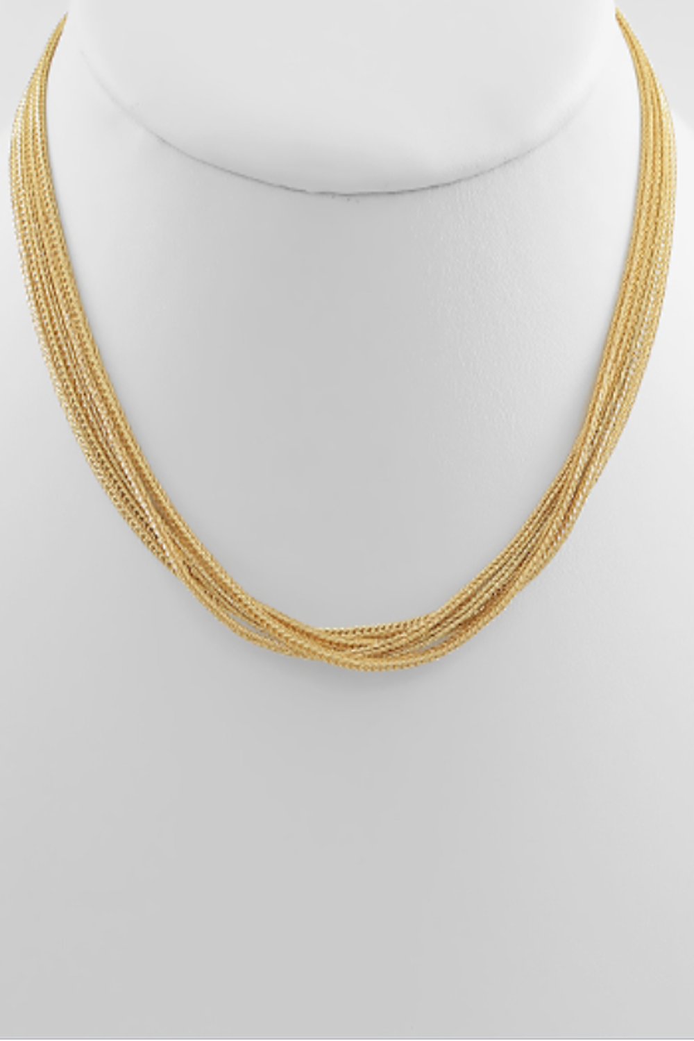 Five Layer Braded Chain Necklace-Gold