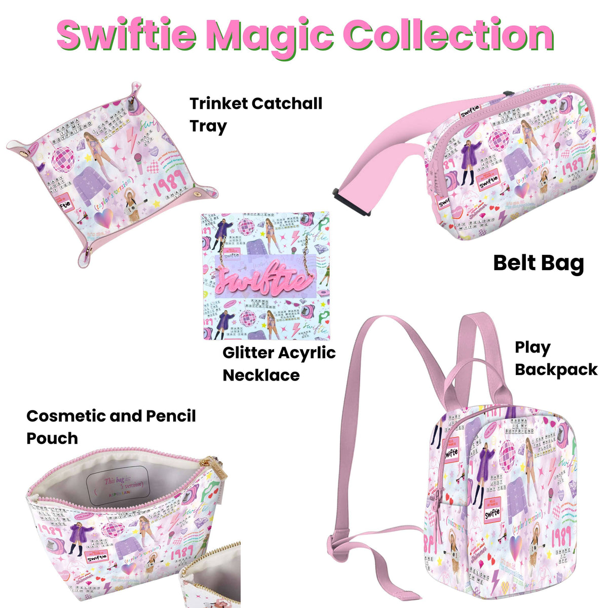 Aspen Lane - Swiftie Taylor Swift Mosaic Magic Cosmetic Pouch Bag