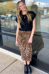 Entro Cheetah Print Midi Skirt