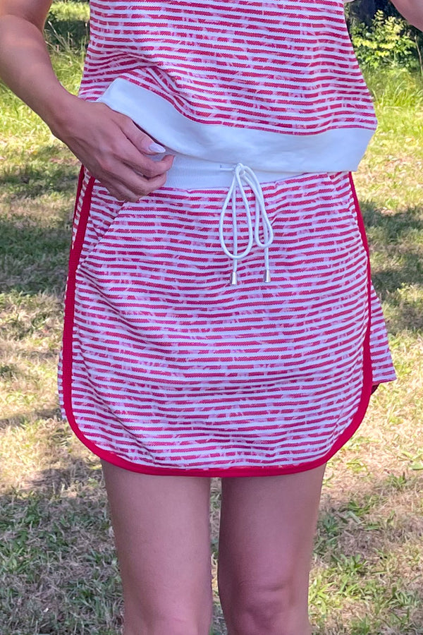 Running Around Skirt Set-Red/Multi