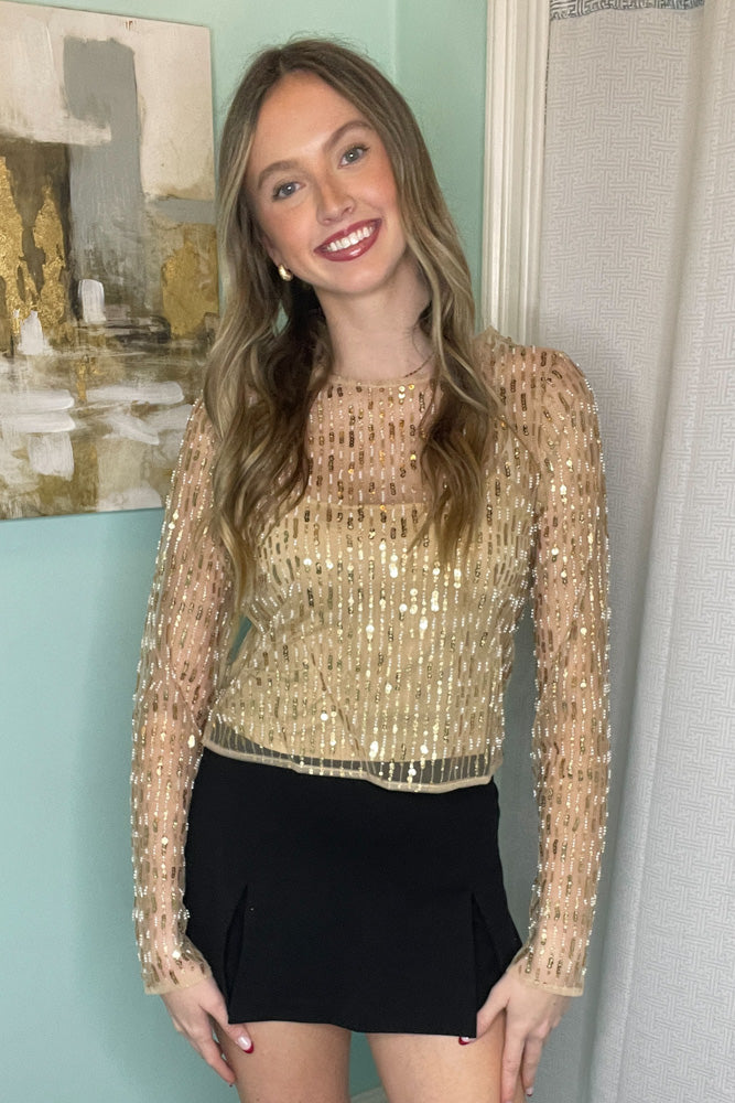 Gold Sequin Top