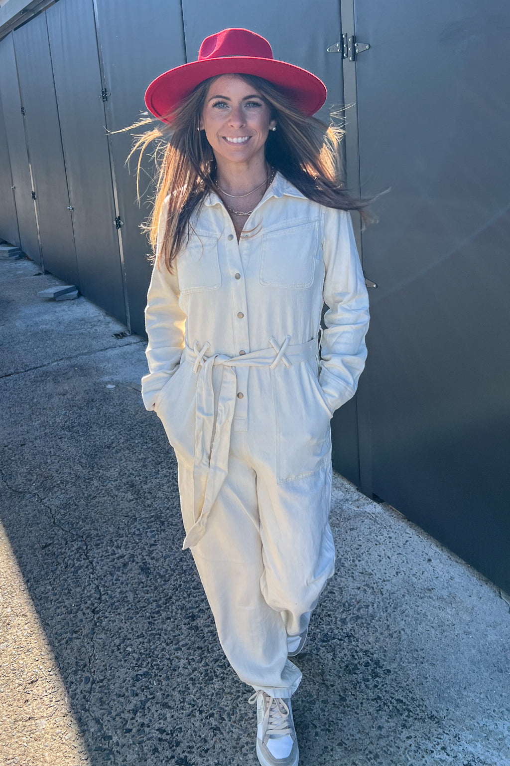 Long sleeve cotton jumpsuit best sale