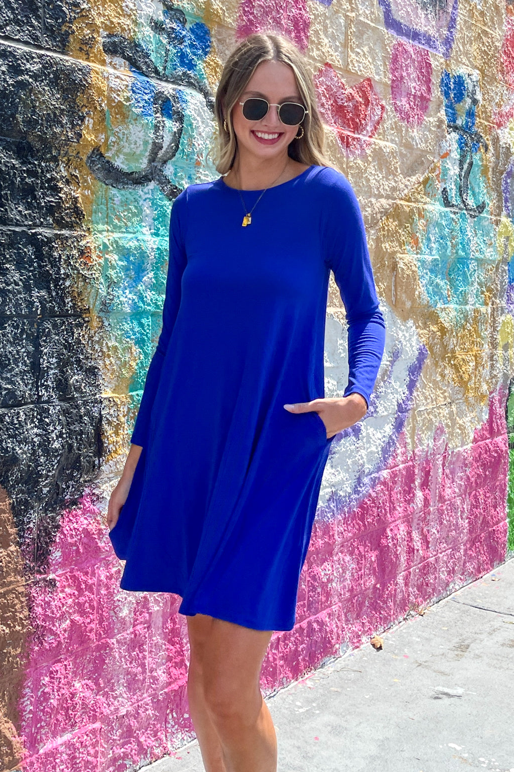 SALE Zenana Long Sleeve Swing Dress Simply Dixie Boutique