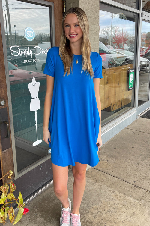 Criss-Cross Neck Three-Quarter-Length SLV with Side Pockets Dress S Blue  Mist by Zenana Premium at  Women's Clothing store