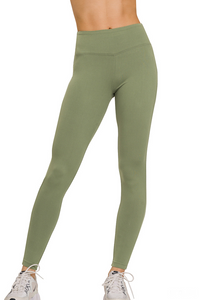 Zenana-Microfiber Soft Waistband Full Length Leggings