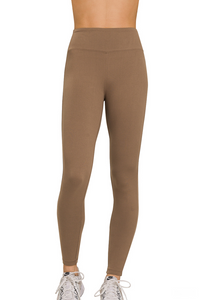 Zenana-Microfiber Soft Waistband Full Length Leggings