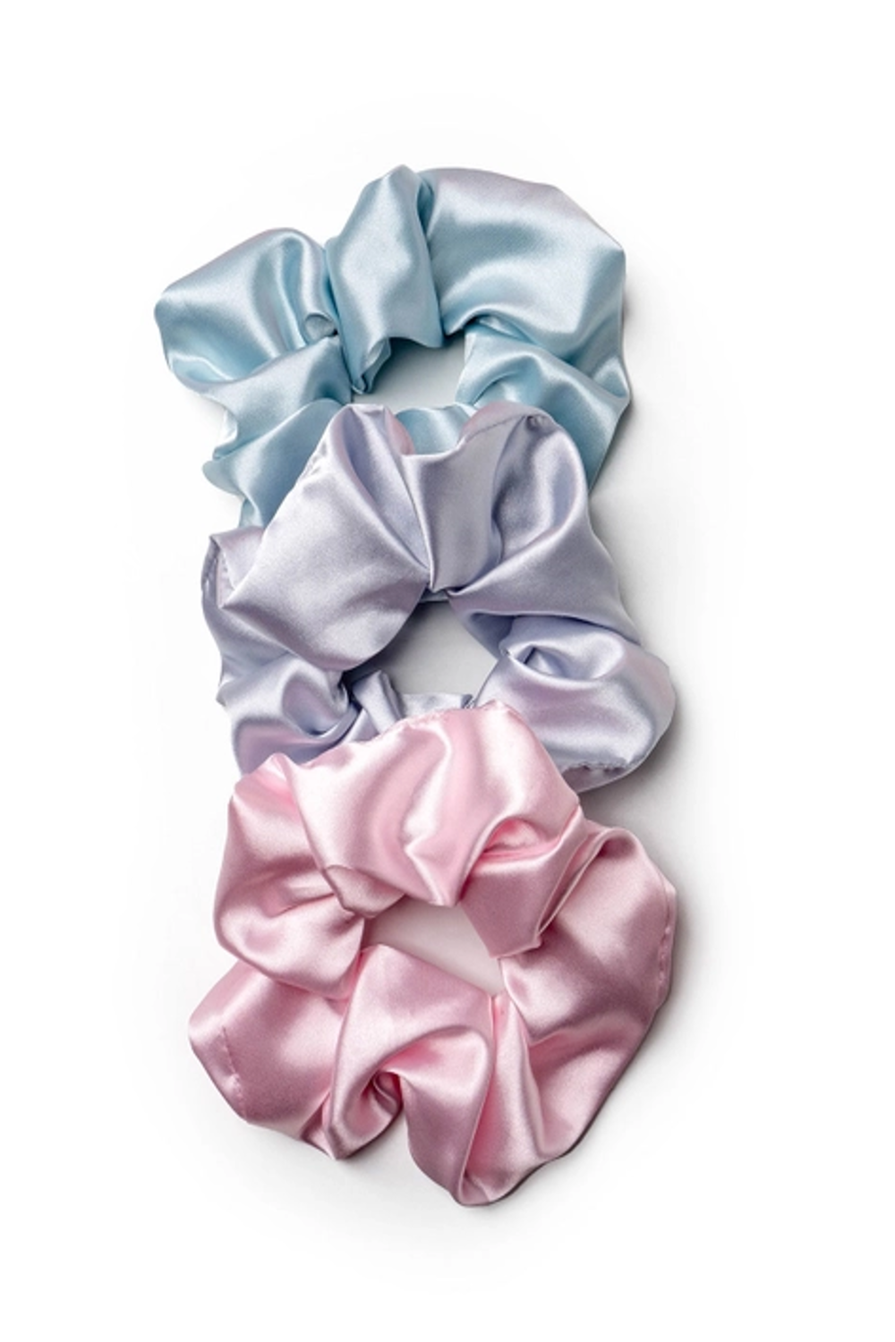 Oversized Satin Scrunchie Set-Multi