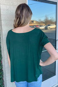 Short Sleeve Piko Top - Jade Forest