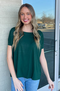 Short Sleeve Piko Top - Jade Forest