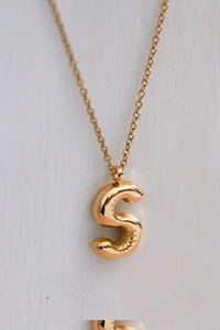 Initial Bubble Necklace-Gold