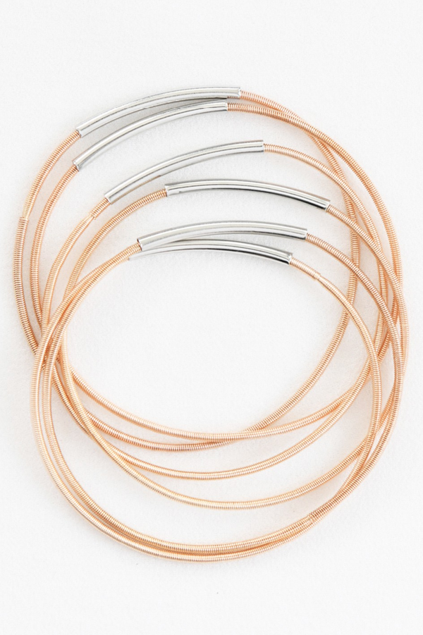 Stretchy Layered Guitar String Bracelets Set