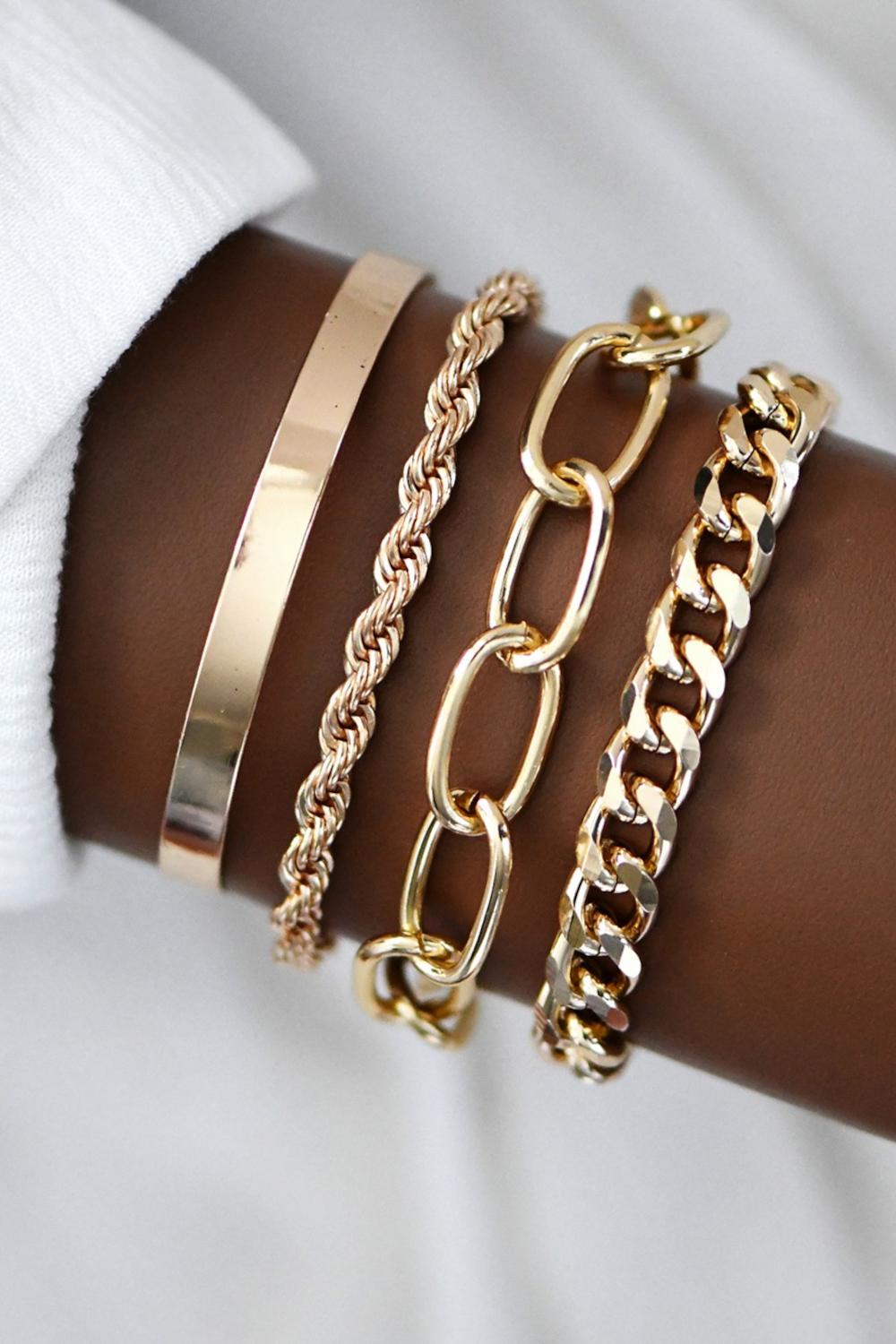 Stacking Chain Link Bracelet Set