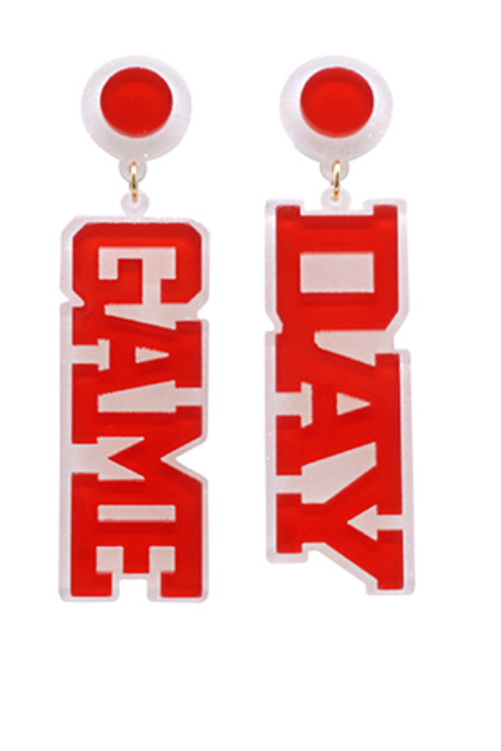 Red Game Day Earrings