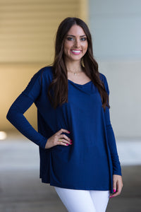 The Perfect Piko Top-Navy