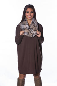 The Perfect Piko Tunic Top-Dark Brown