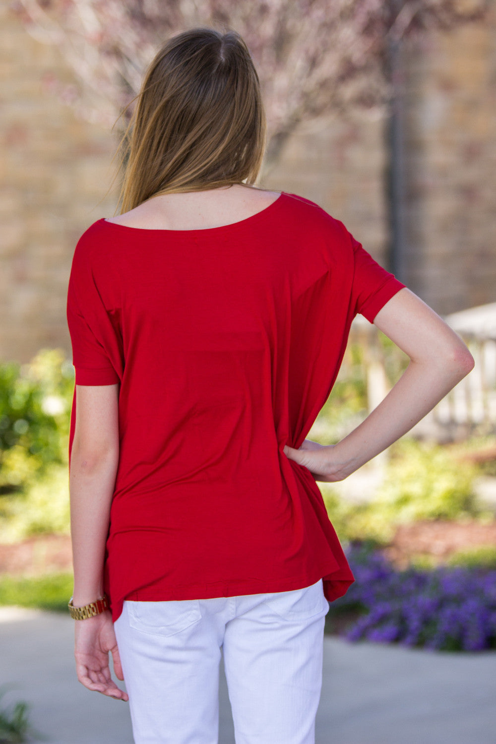 The Perfect Piko Short Sleeve Top-Red - Simply Dixie Boutique
 - 2